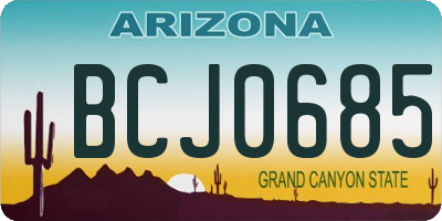 AZ license plate BCJ0685