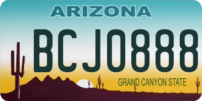 AZ license plate BCJ0888