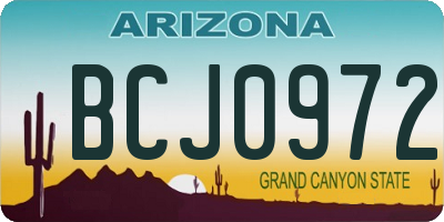 AZ license plate BCJ0972