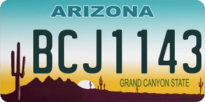 AZ license plate BCJ1143