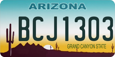 AZ license plate BCJ1303