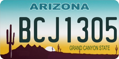 AZ license plate BCJ1305