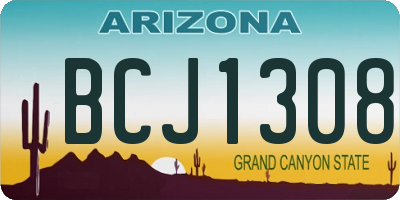 AZ license plate BCJ1308