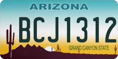 AZ license plate BCJ1312