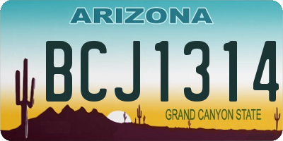 AZ license plate BCJ1314