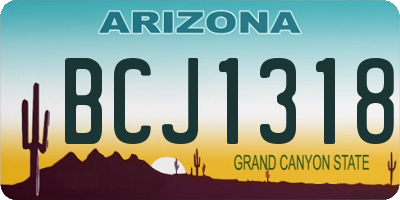 AZ license plate BCJ1318
