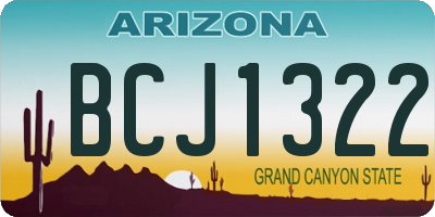 AZ license plate BCJ1322