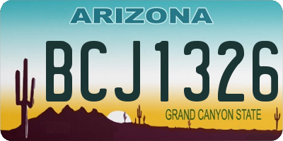 AZ license plate BCJ1326