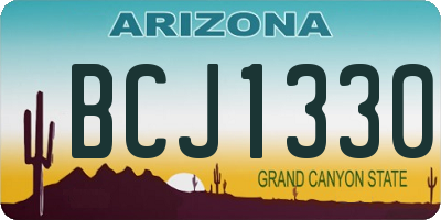 AZ license plate BCJ1330