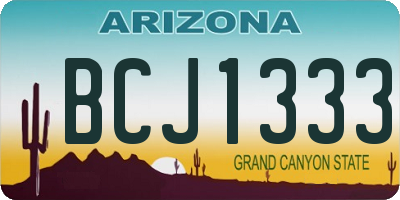 AZ license plate BCJ1333