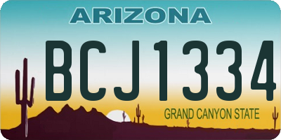 AZ license plate BCJ1334