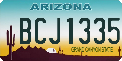 AZ license plate BCJ1335