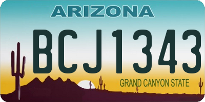 AZ license plate BCJ1343
