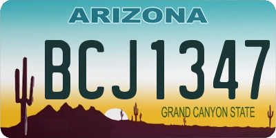 AZ license plate BCJ1347