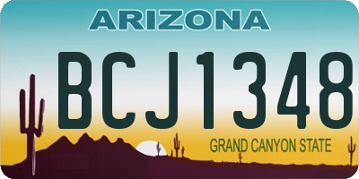 AZ license plate BCJ1348