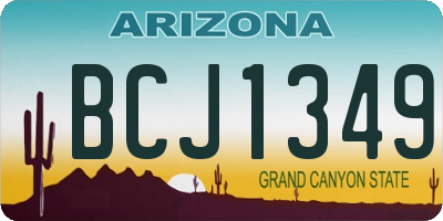 AZ license plate BCJ1349