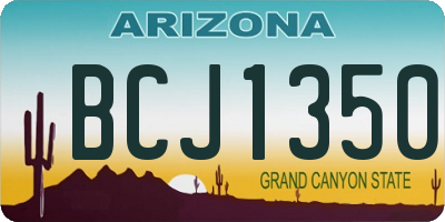 AZ license plate BCJ1350