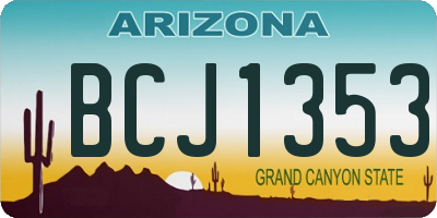 AZ license plate BCJ1353