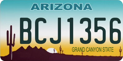 AZ license plate BCJ1356