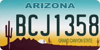 AZ license plate BCJ1358