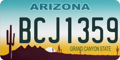 AZ license plate BCJ1359