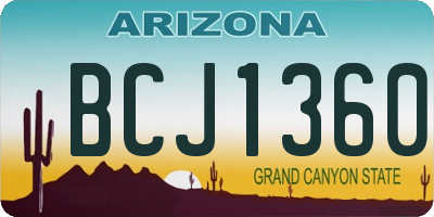 AZ license plate BCJ1360