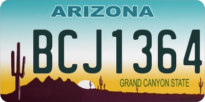 AZ license plate BCJ1364