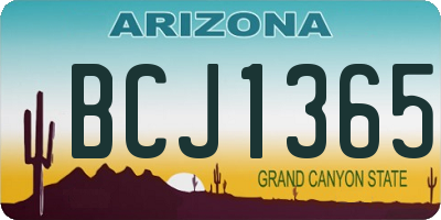 AZ license plate BCJ1365