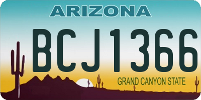 AZ license plate BCJ1366