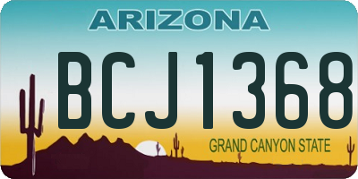 AZ license plate BCJ1368