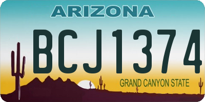AZ license plate BCJ1374