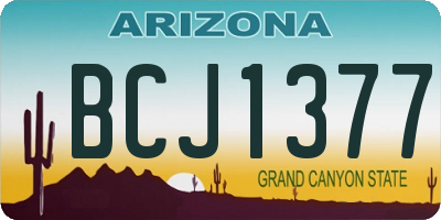AZ license plate BCJ1377