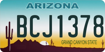 AZ license plate BCJ1378