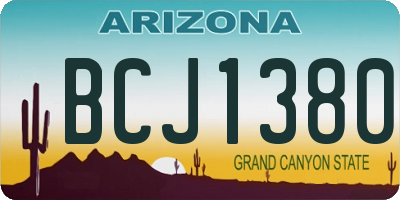 AZ license plate BCJ1380