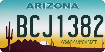AZ license plate BCJ1382