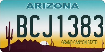 AZ license plate BCJ1383