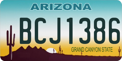 AZ license plate BCJ1386