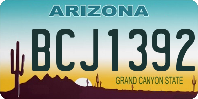 AZ license plate BCJ1392