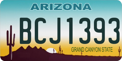 AZ license plate BCJ1393