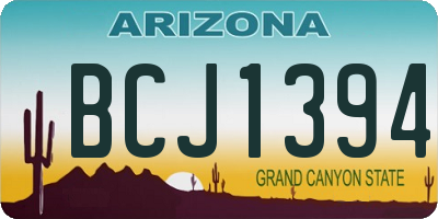 AZ license plate BCJ1394
