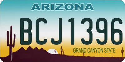 AZ license plate BCJ1396