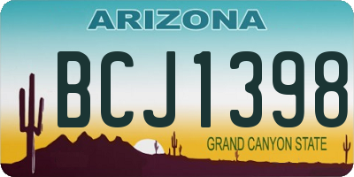 AZ license plate BCJ1398