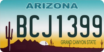 AZ license plate BCJ1399