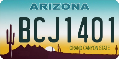 AZ license plate BCJ1401