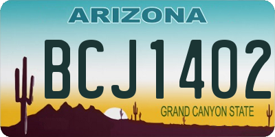 AZ license plate BCJ1402