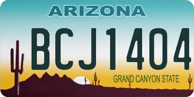 AZ license plate BCJ1404