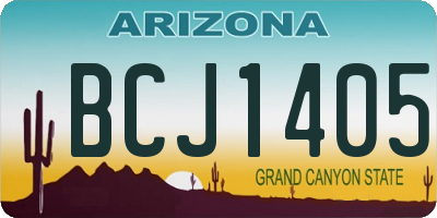 AZ license plate BCJ1405