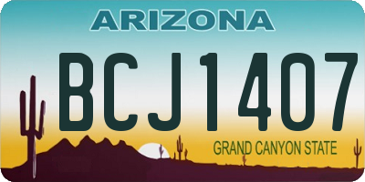 AZ license plate BCJ1407