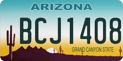AZ license plate BCJ1408