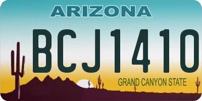 AZ license plate BCJ1410